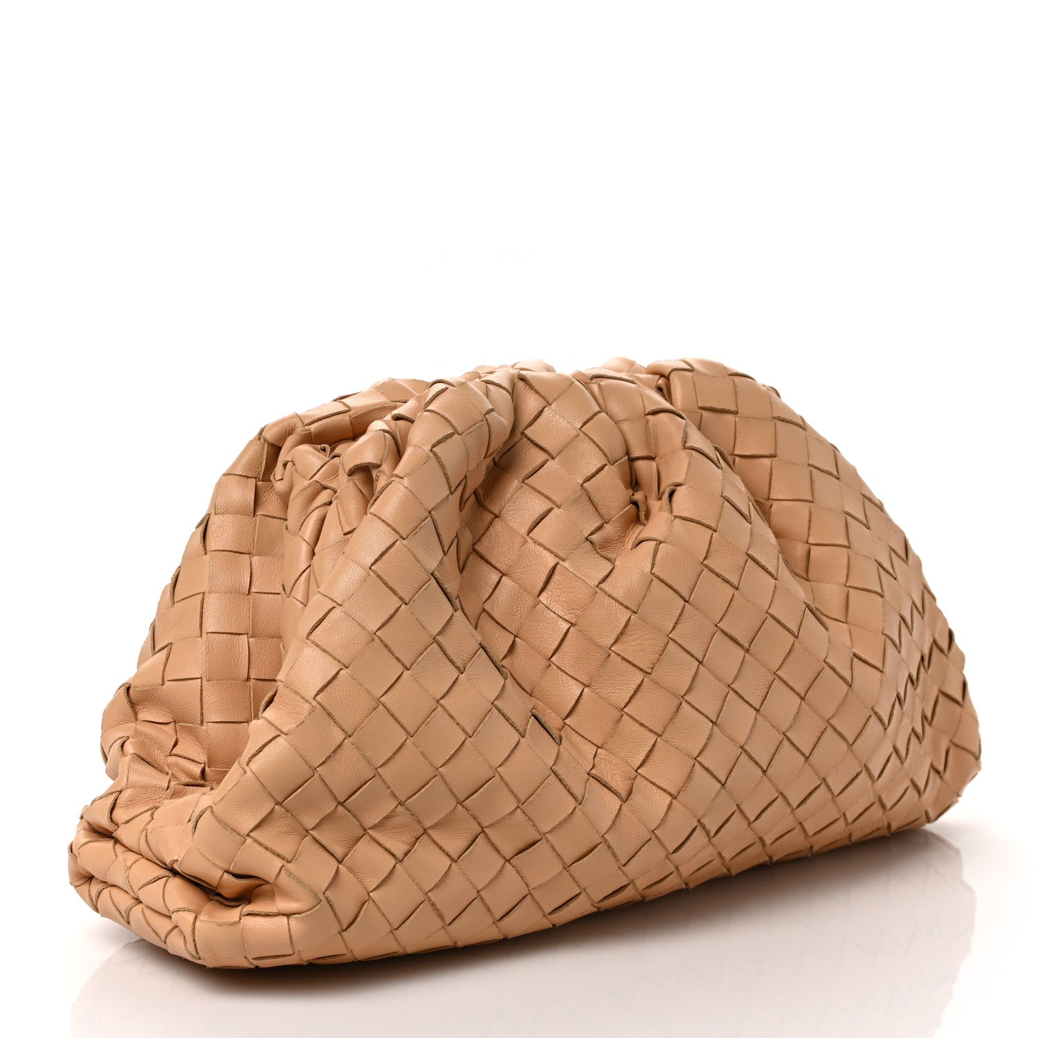 Bottega Veneta Nappa Maxi Intrecciato The Pouch Oversized Clutch Almond 3 of 9