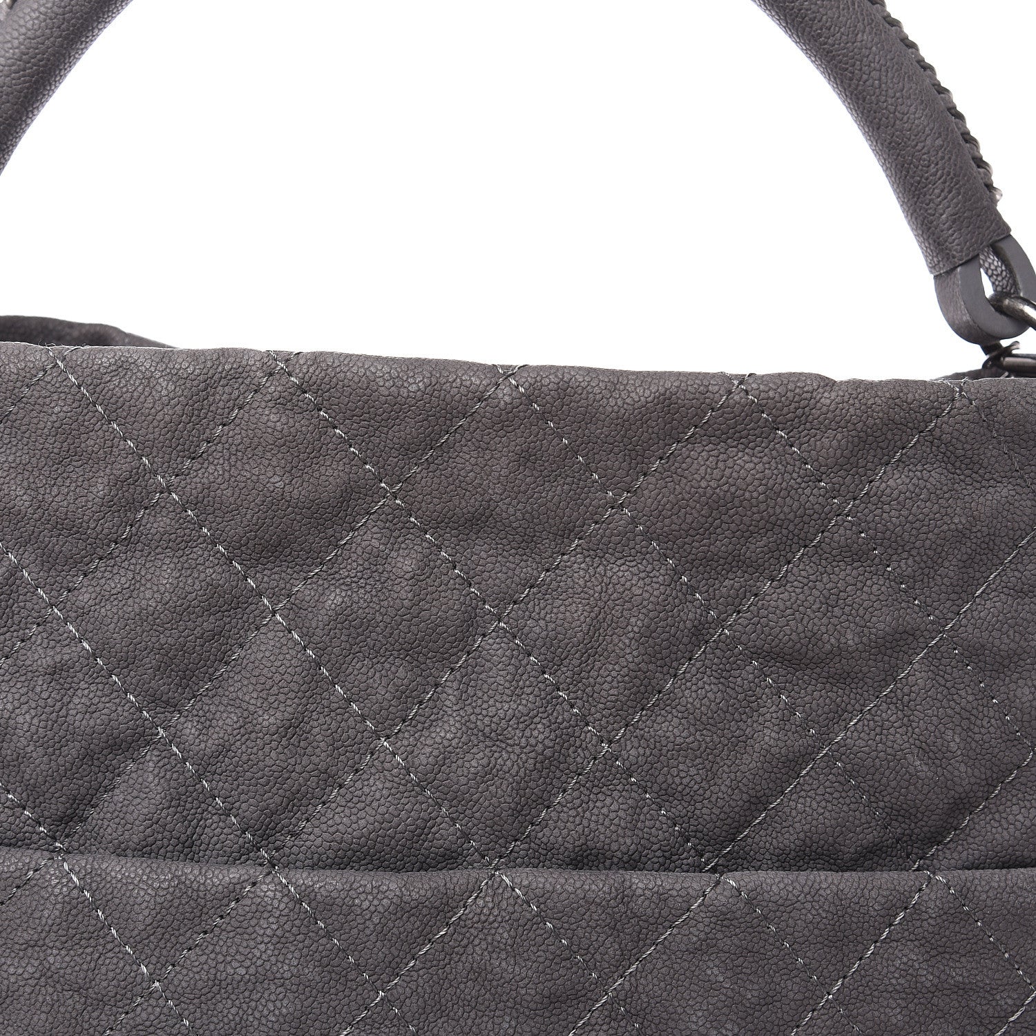 Chanel Iridescent Caviar Quilted Boy Handle Hobo Dark Grey 11 of 13