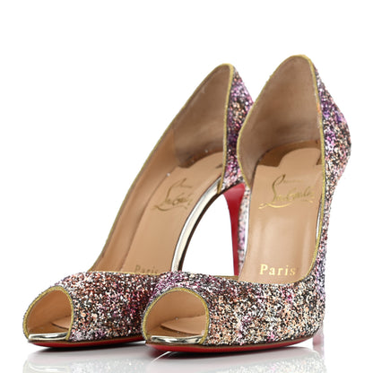 Christian Louboutin Glitter Demi You 100 Pumps 35 Rosette Gold 3 of 7