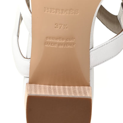Hermes Nappa Bikini Sandals 37.5 White 9 of 14