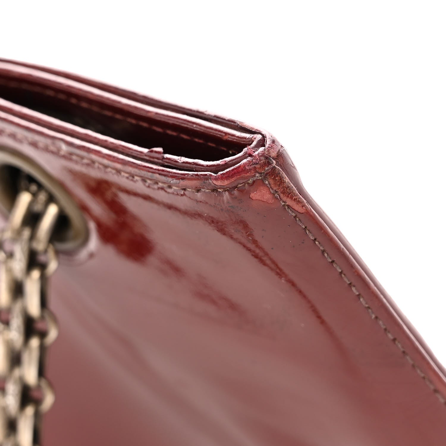 Chanel Patent Bijoux Chain Shoulder Bag Rust Red 15 of 15