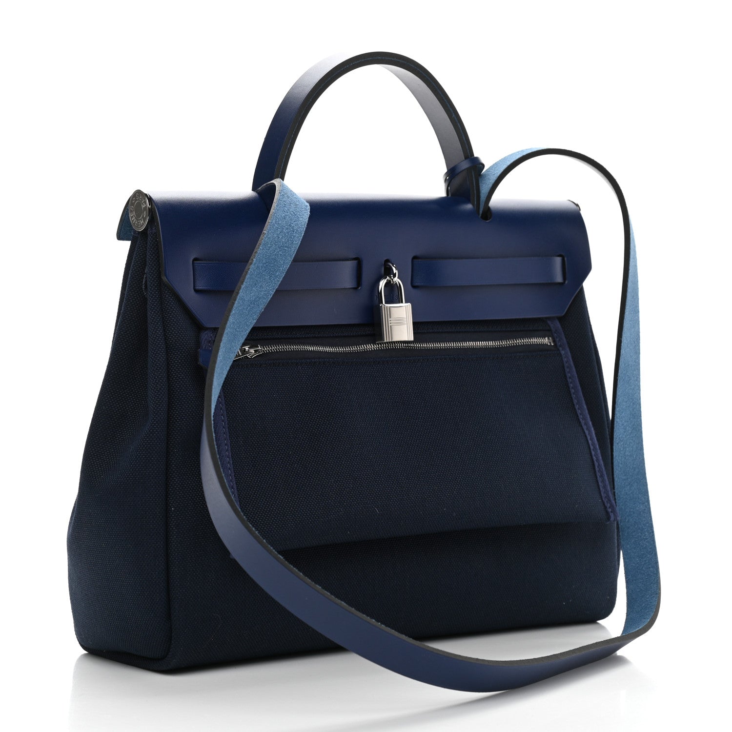 Hermes Military Toile Vache Hunter Herbag Zip 31 PM Bleu Marine Bleu Saphir 4 of 11