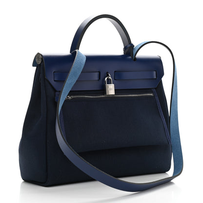 Hermes Military Toile Vache Hunter Herbag Zip 31 PM Bleu Marine Bleu Saphir 4 of 11