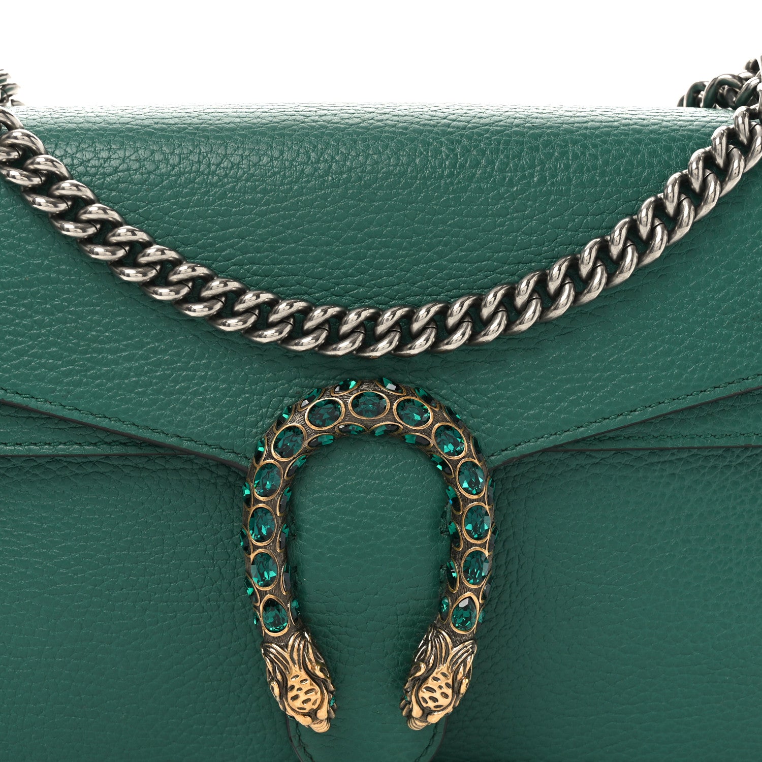 Gucci Pebbled Calfskin Small Dionysus Shoulder Bag Emerald 8 of 10