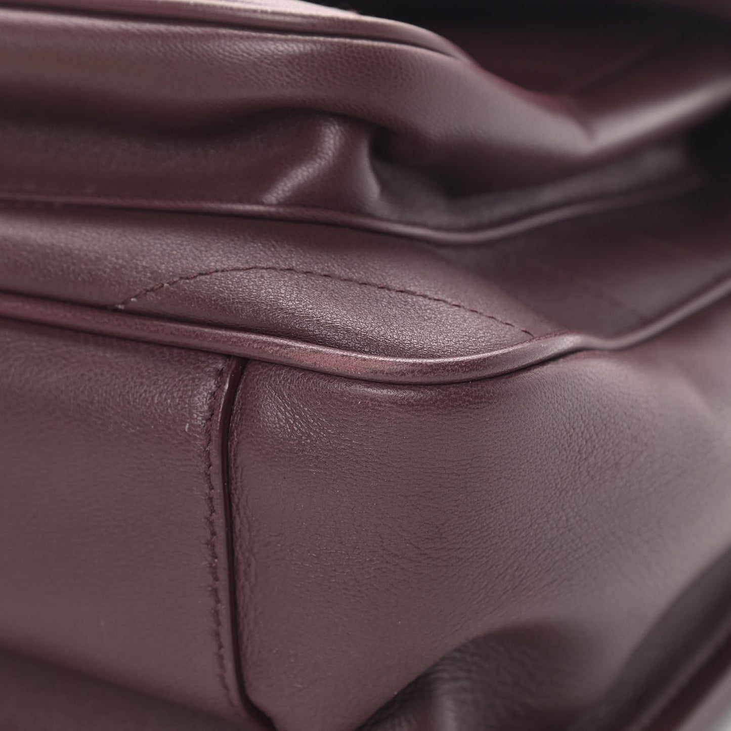 Lambskin Matelasse Monogram Medium Niki Chain Satchel Burgundy