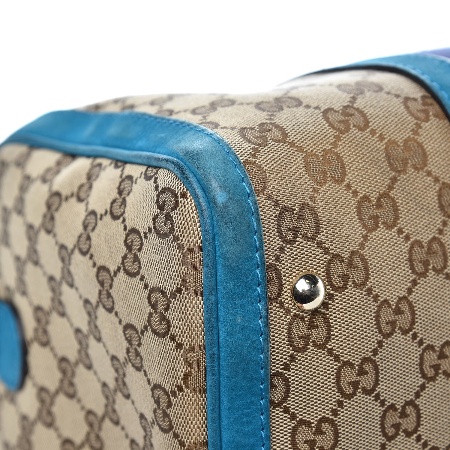 Gucci Monogram Vintage Web Medium Boston Teal 9 of 20