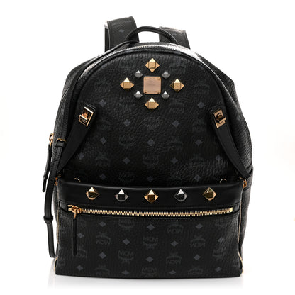 MCM Visetos Studded Medium Dual Stark Backpack Black 1 of 15
