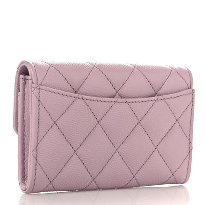 Chanel Caviar Quilted Flap Card Holder Wallet Light Pink 3 of 9