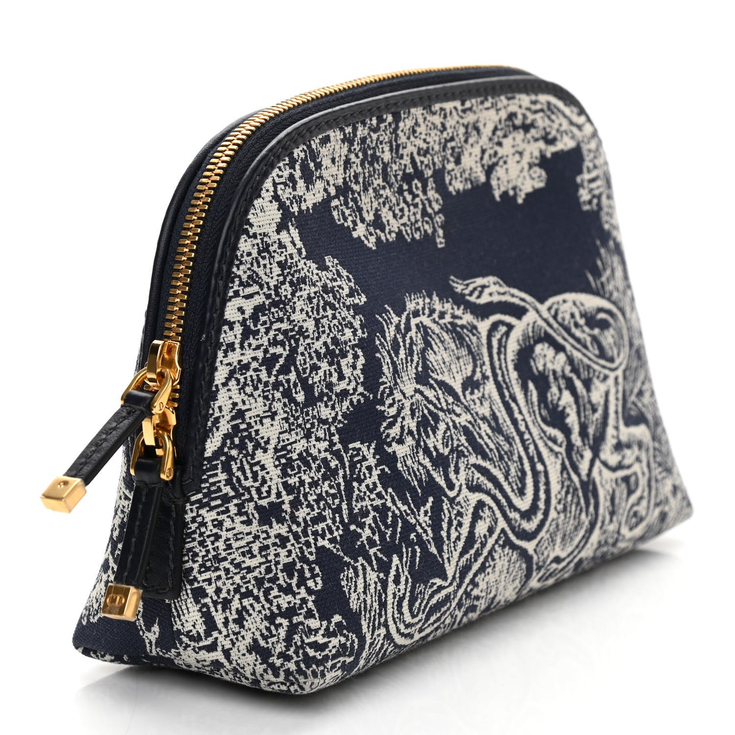 Embroidered Toile De Jouy 30 Montaigne Cosmetic Pouch Blue