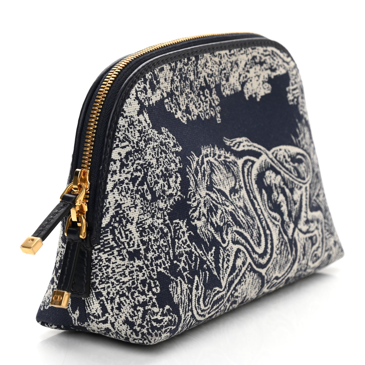 Christian Dior Embroidered Toile De Jouy 30 Montaigne Cosmetic Pouch Blue 3 of 6