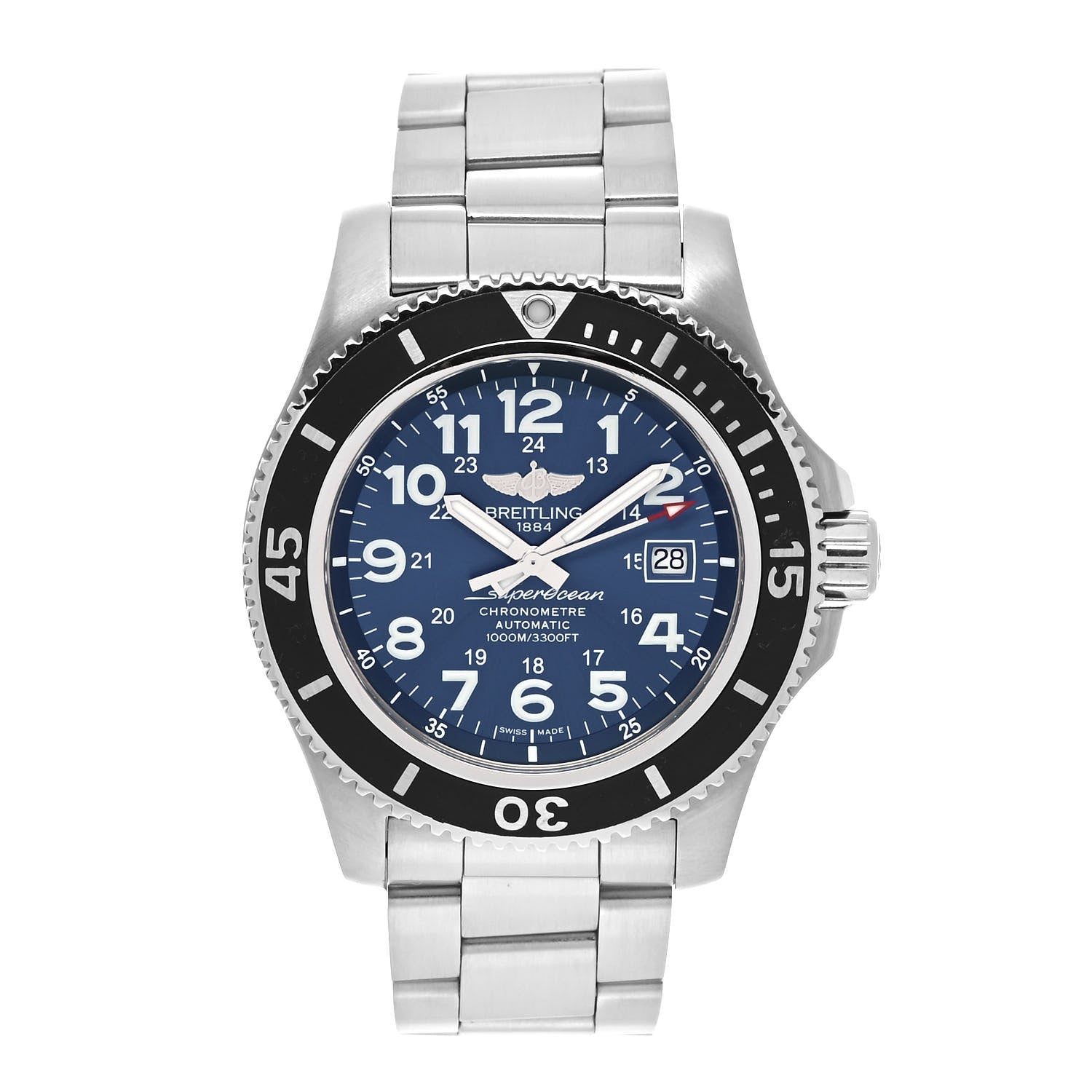 Breitling Stainless Steel 44mm Chronometre Super Ocean II Automatic Watch Blue A17392 1 of 5