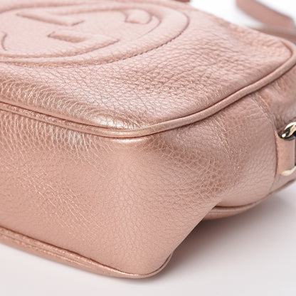 Gucci Metallic Pebbled Calfskin Small Soho Disco Bag Pink 9 of 10