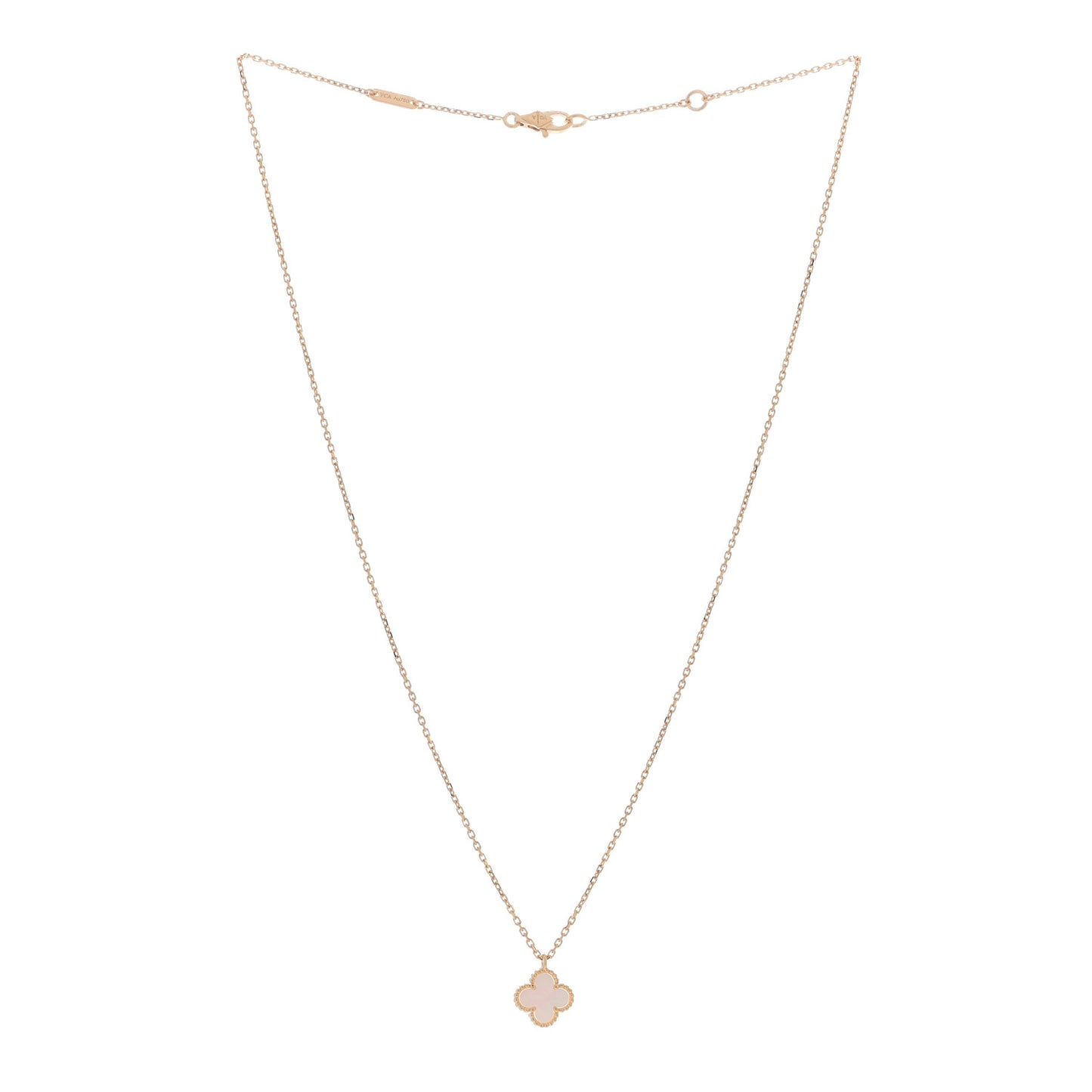 18K Yellow Gold Mother of Pearl Sweet Alhambra Pendant Necklace