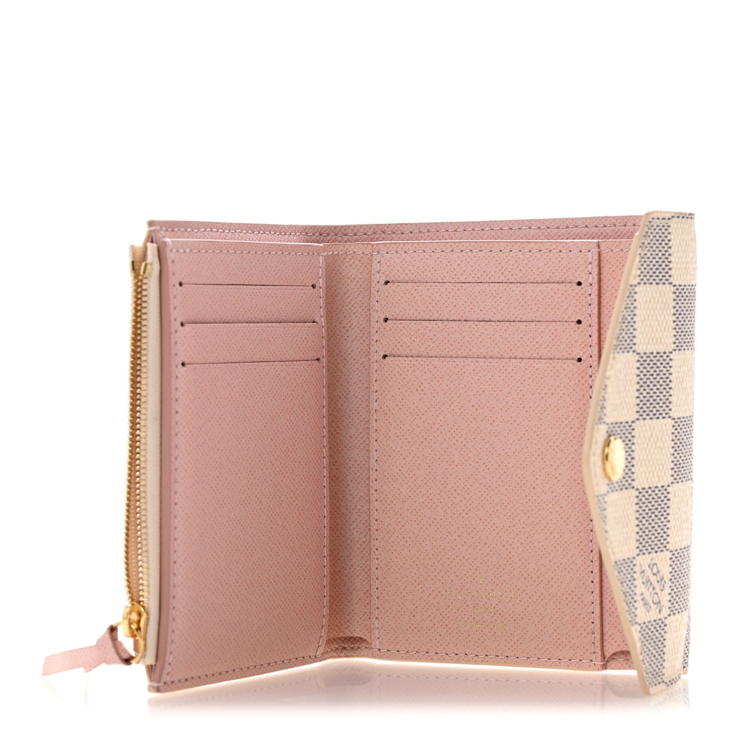 Damier Azur Victorine Wallet Rose Ballerine
