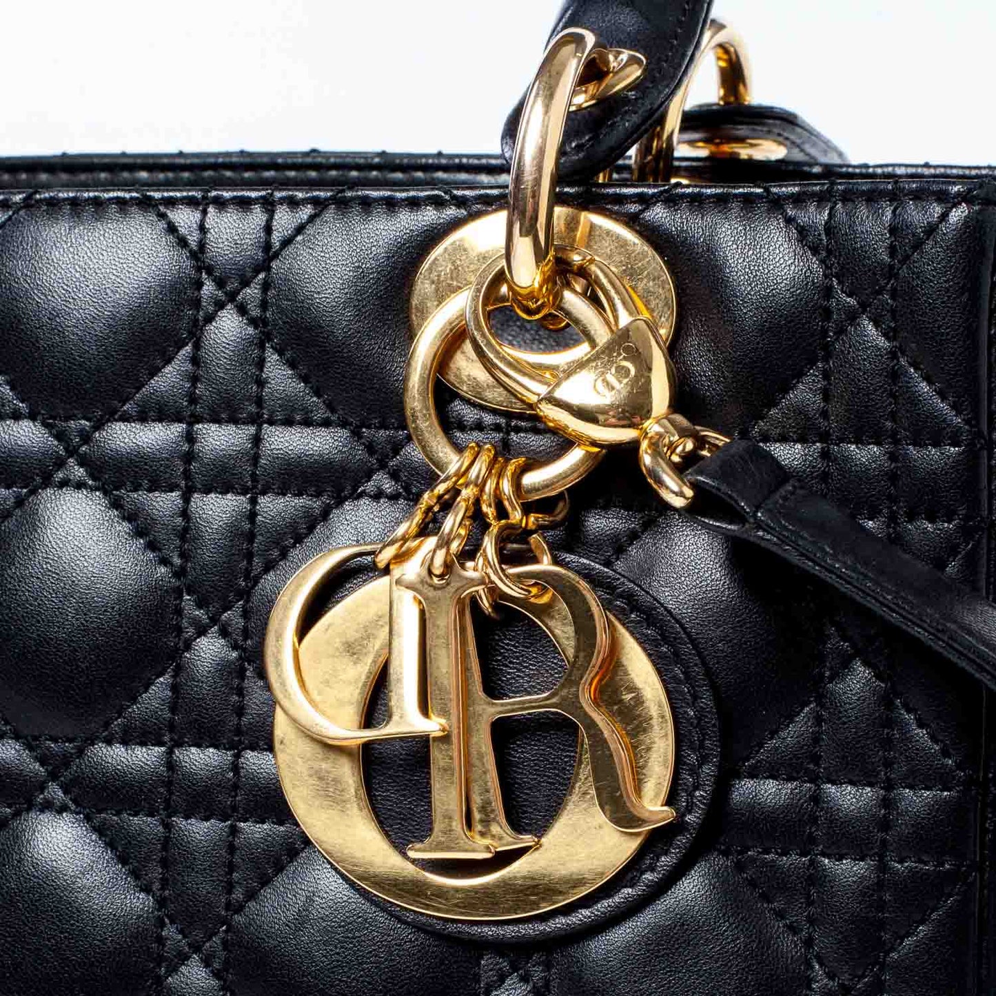 Lambskin Cannage Medium Lady Dior Black