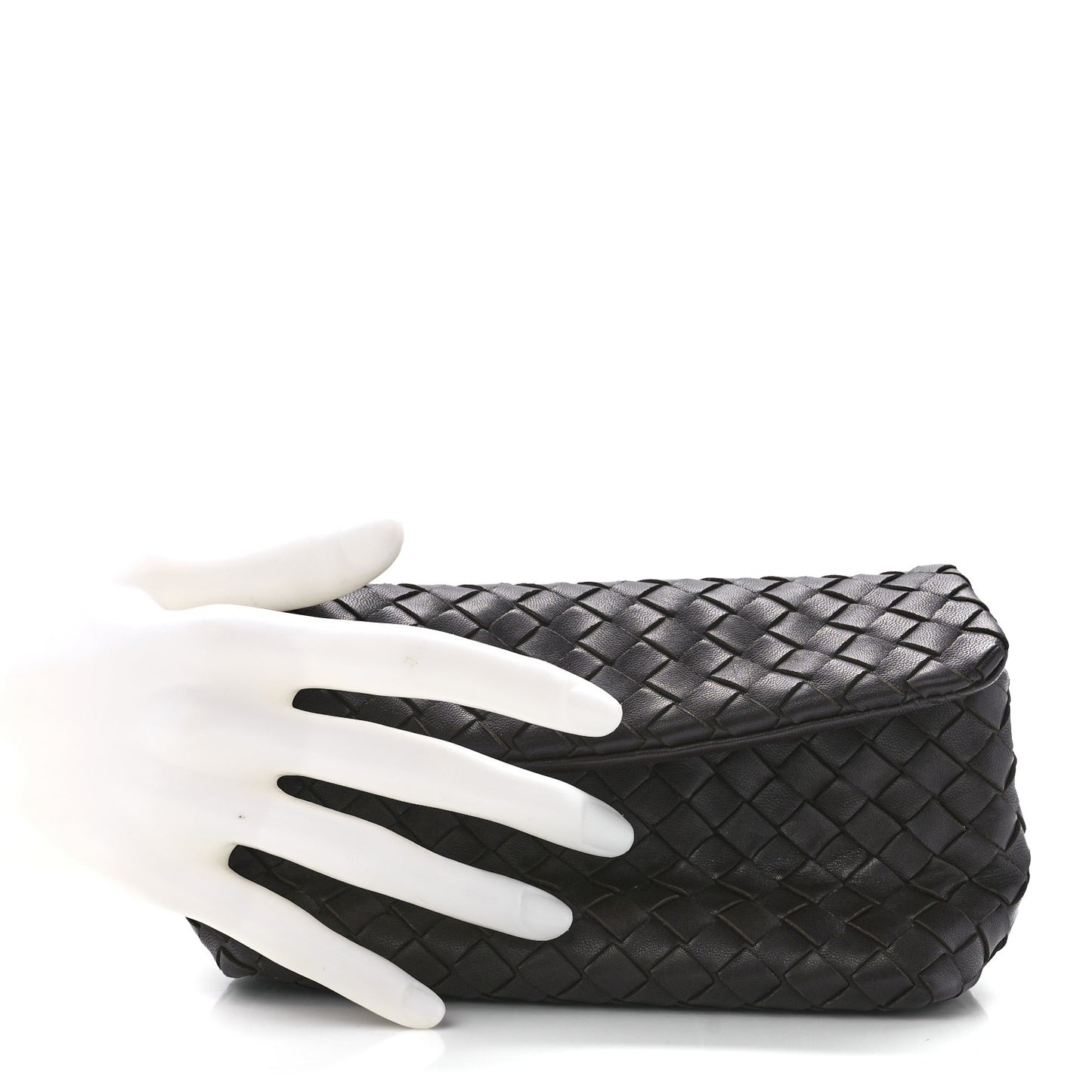 Nappa Intrecciato Flap Clutch Ebano