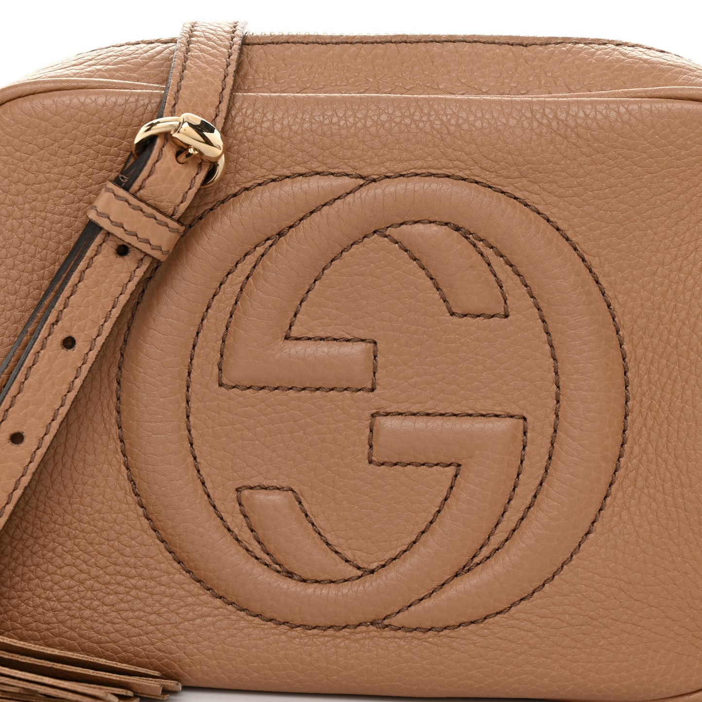 Pebbled Calfskin Small Soho Disco Bag Camelia