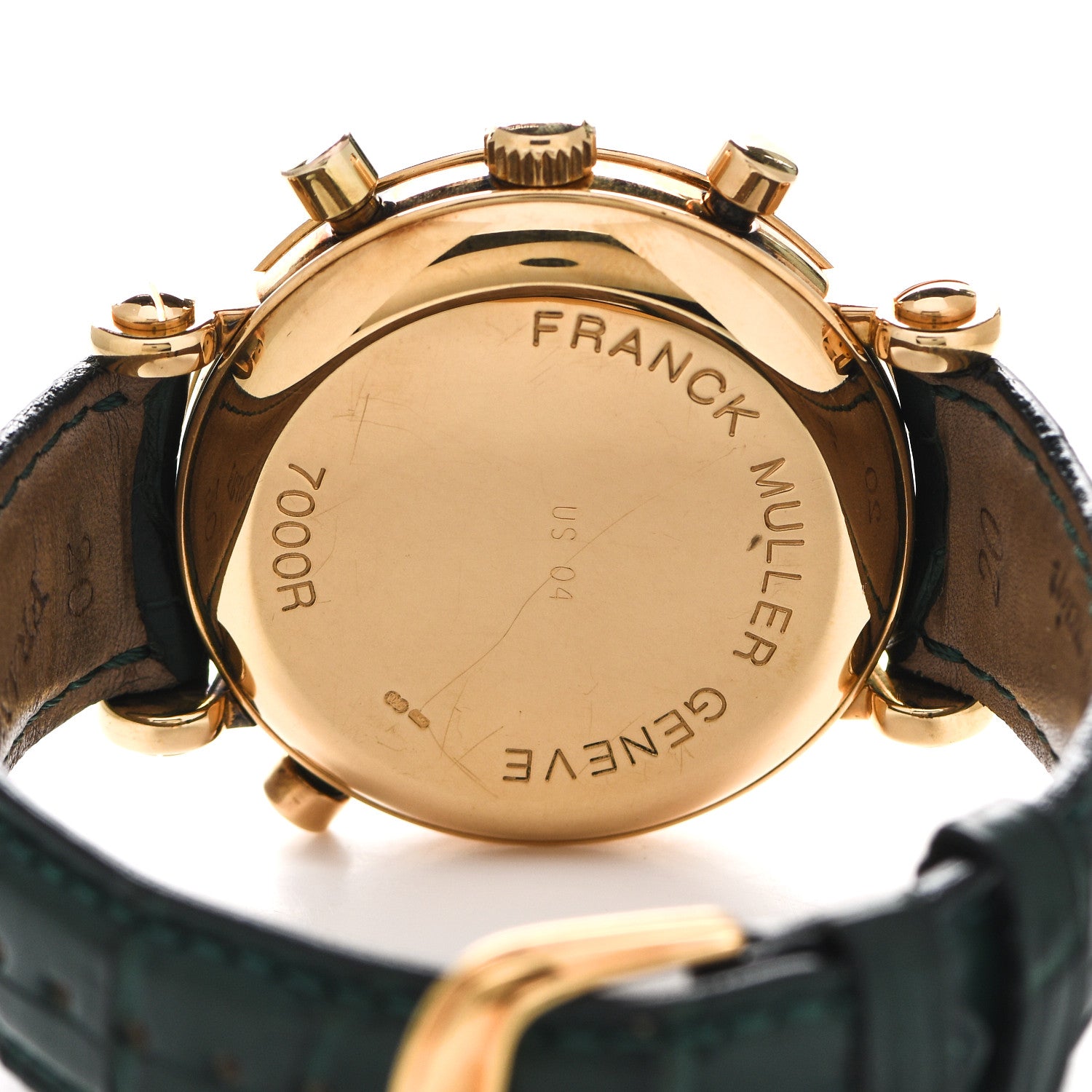 Franck Muller 18K Yellow Gold Alligator 39mm Rattrapante Automatic Watch 7000R 4 of 5