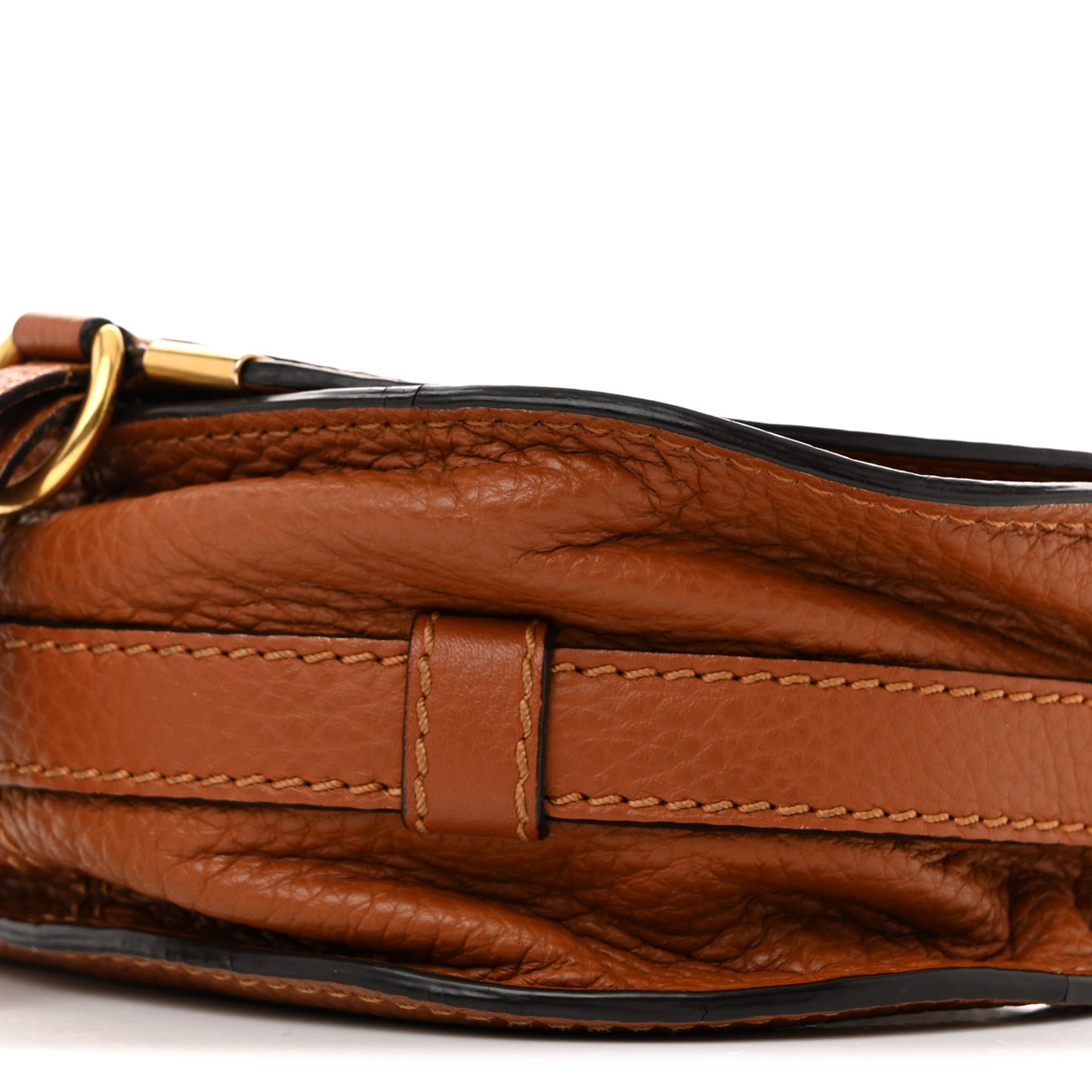 Calfskin Mini Marcie Round Crossbody Bag Tan