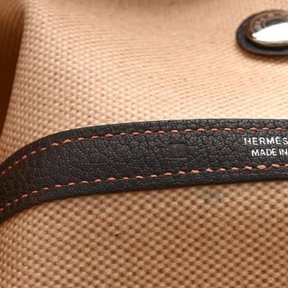 Hermes Buffle Skipper Toile Garden Party 36 MM Tote Marron Fonce 7 of 12