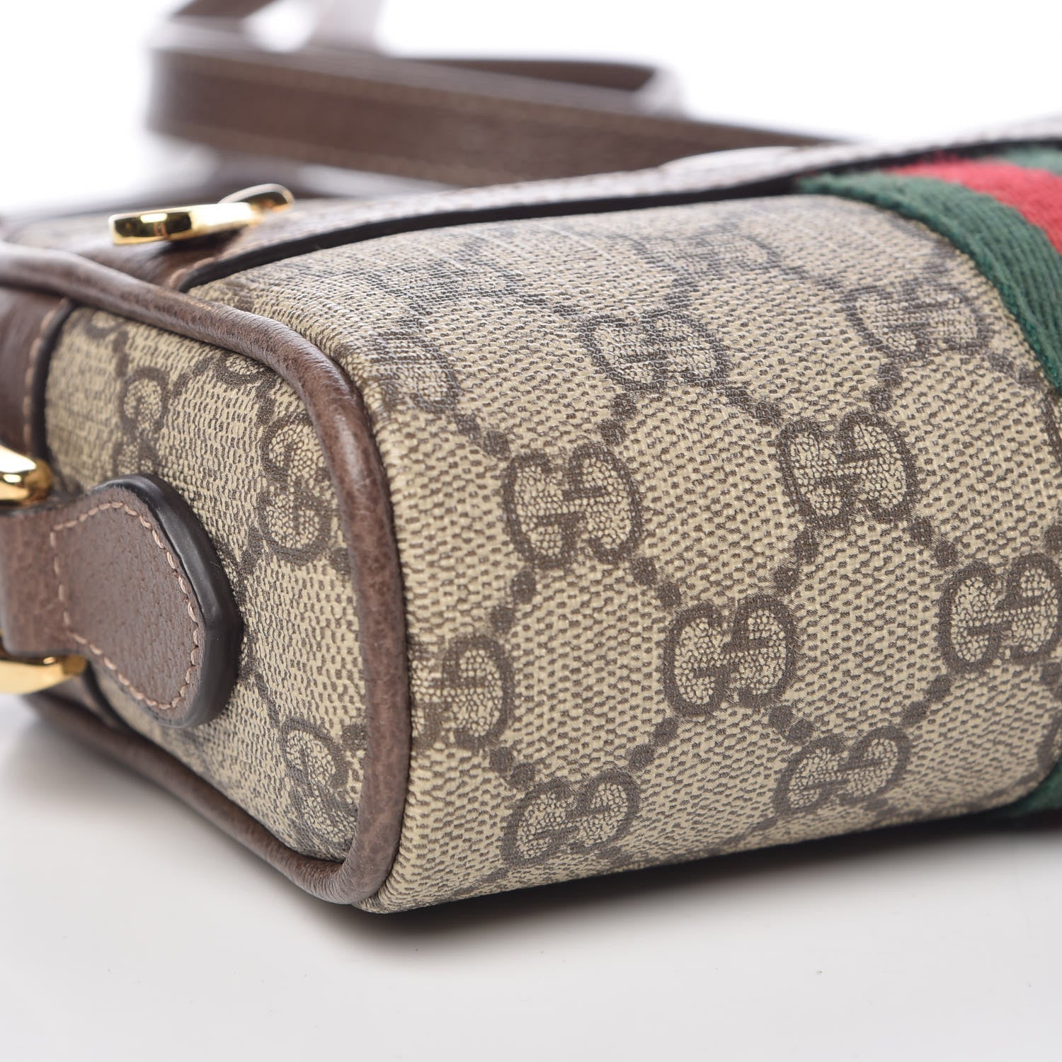 Gucci GG Supreme Monogram Web Mini Ophidia Shoulder Bag Brown 8 of 12