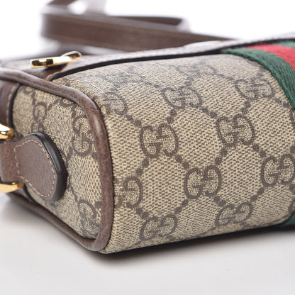 Gucci GG Supreme Monogram Web Mini Ophidia Shoulder Bag Brown 8 of 12