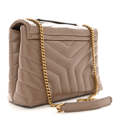 Saint Laurent Calfskin Y Quilted Monogram Small Loulou Chain Satchel Dark Beige 3 of 13