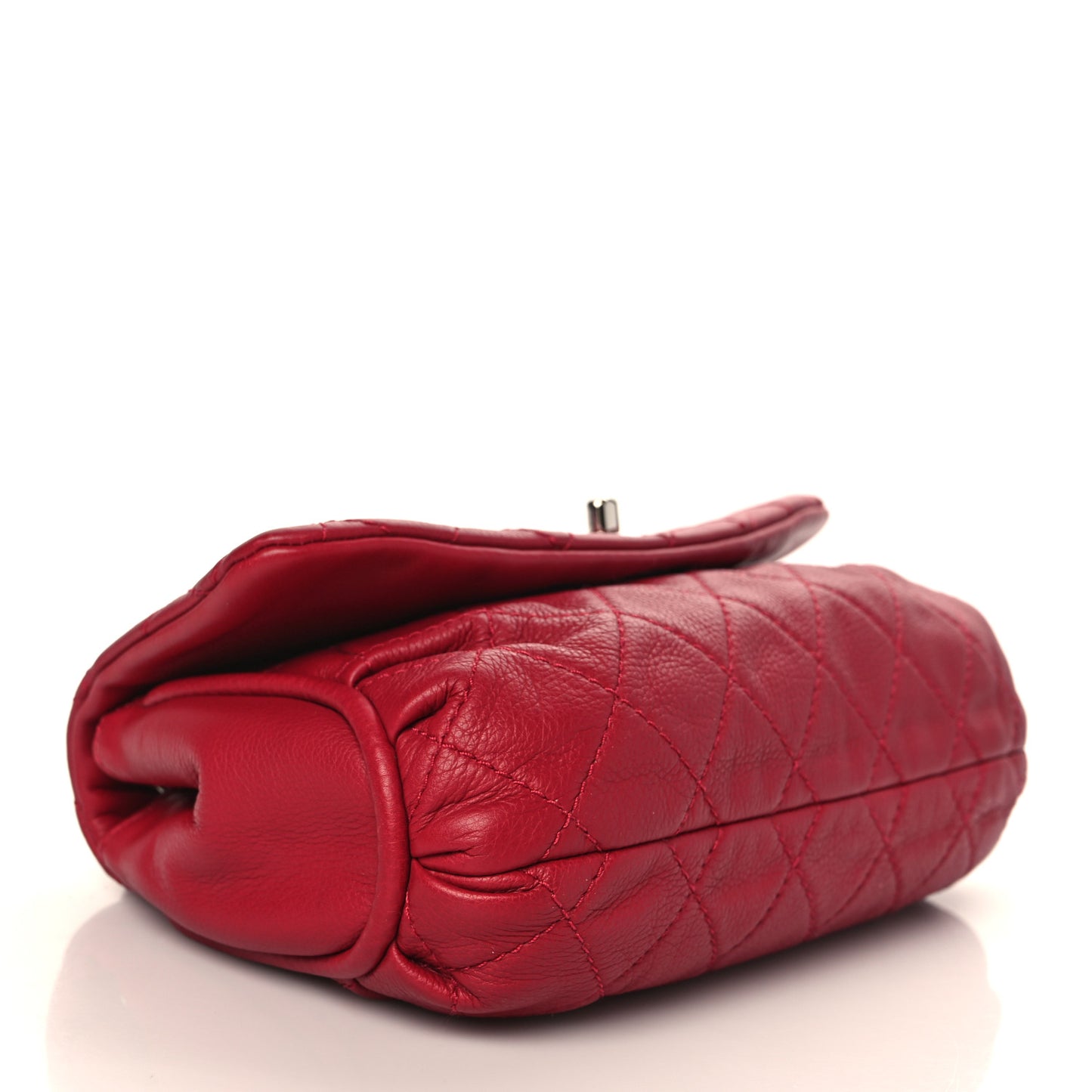 Calfskin Quilted CC Curvy Flap Red