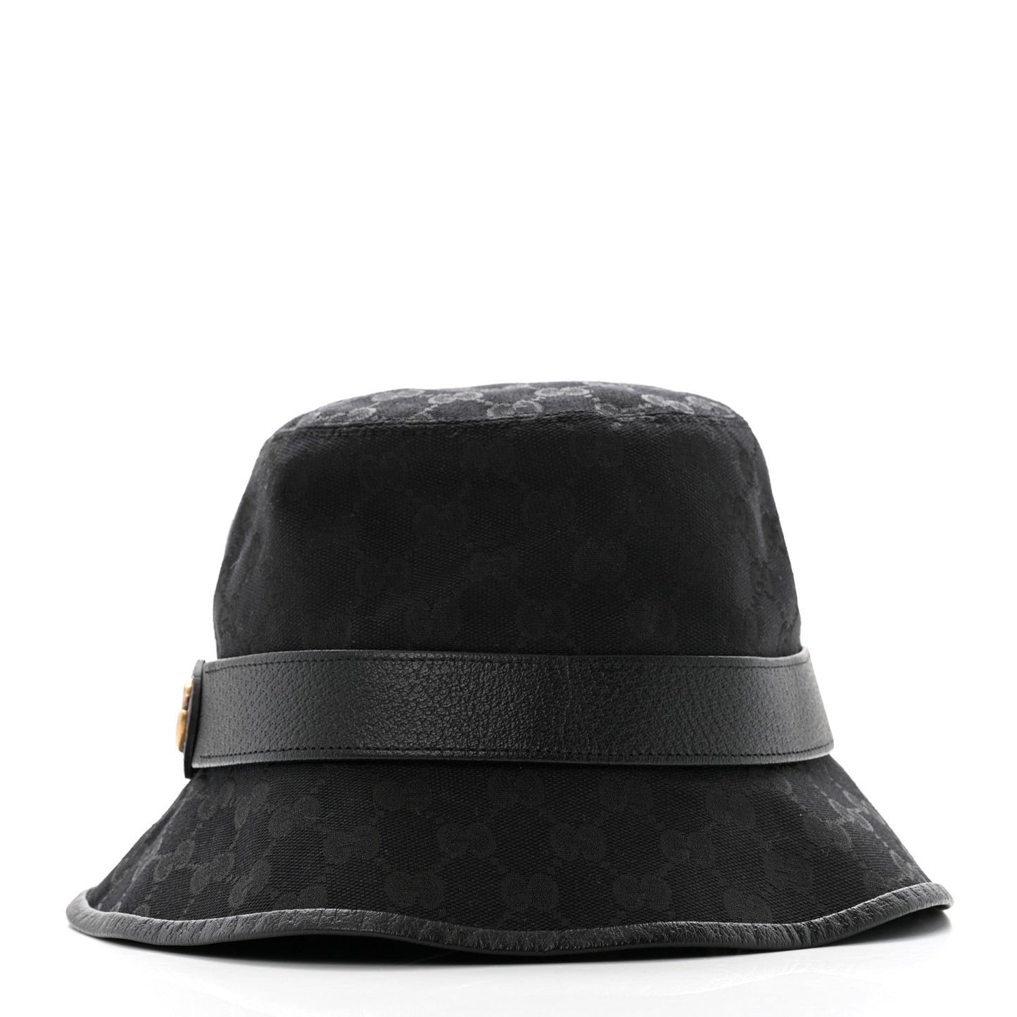 Monogram Textured Dollar Calfskin GG Jago Bucket Hat M Black