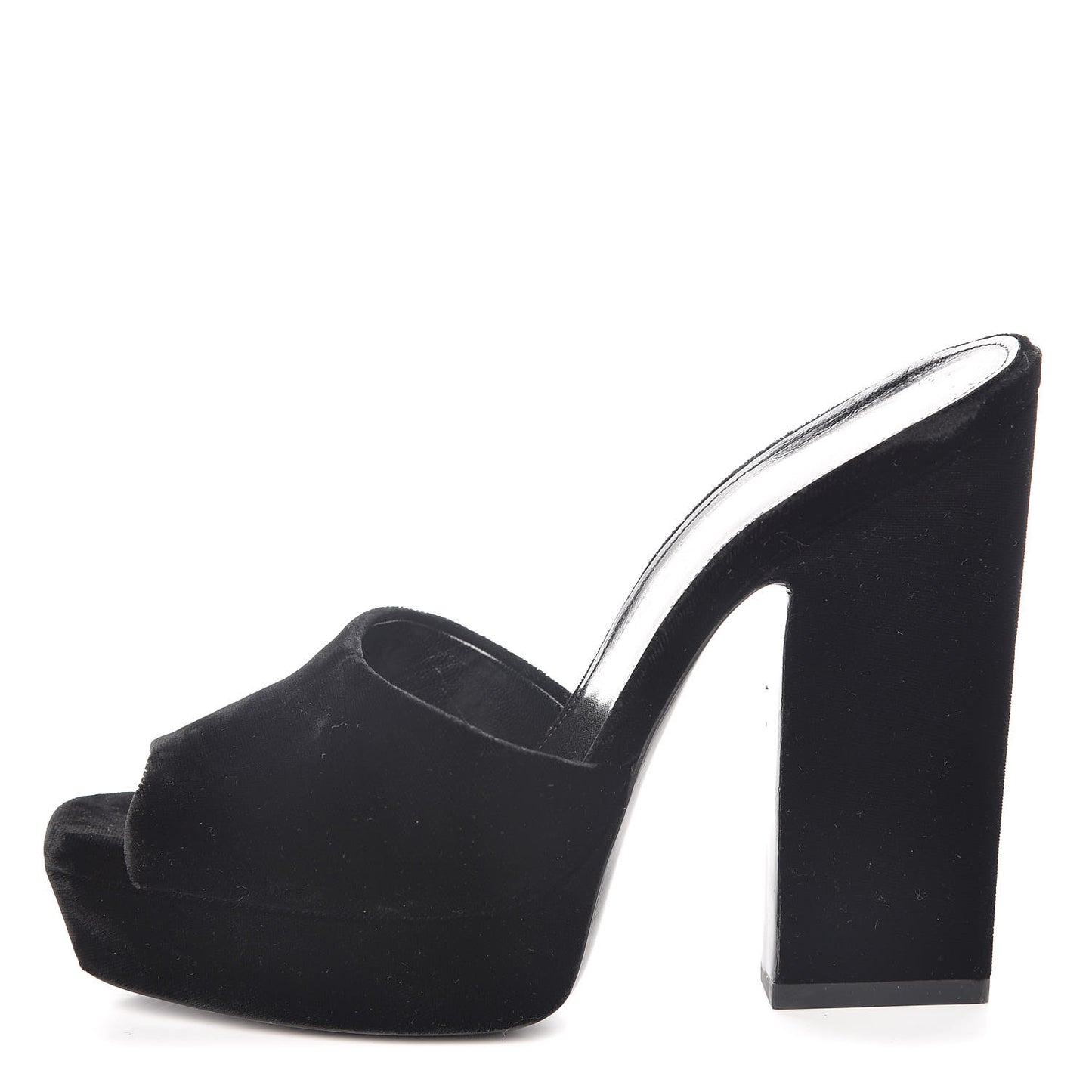 Velvet Debbie Platform Slide Sandals 38 Black