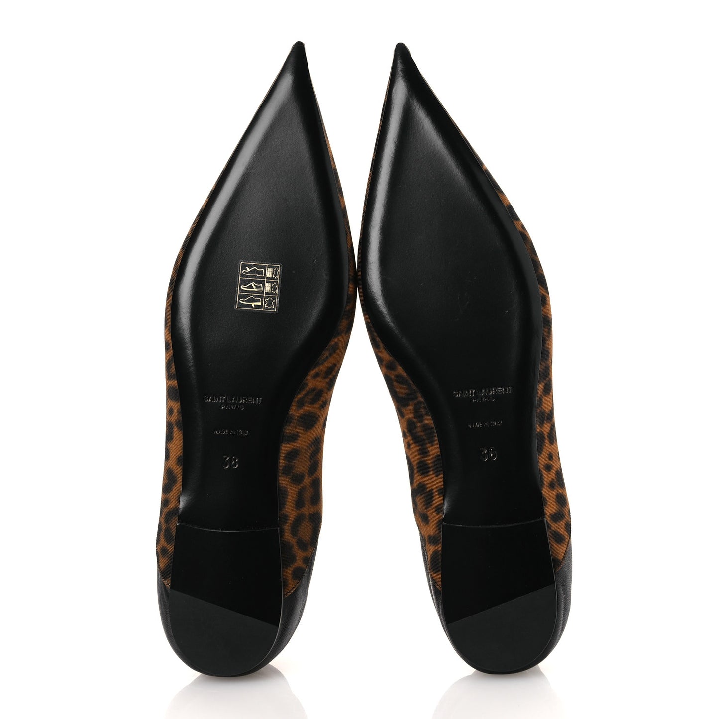 Grosgrain Lambskin Leopard Print Nour Flat Slippers 38 Manto Naturale Black