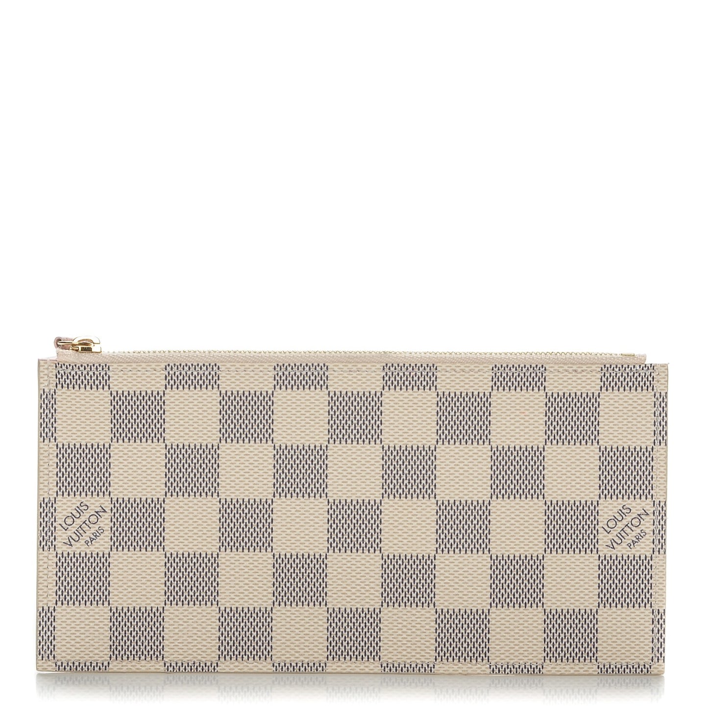 Damier Azur Felicie Chain Wallet Zippered Insert Rose Ballerine