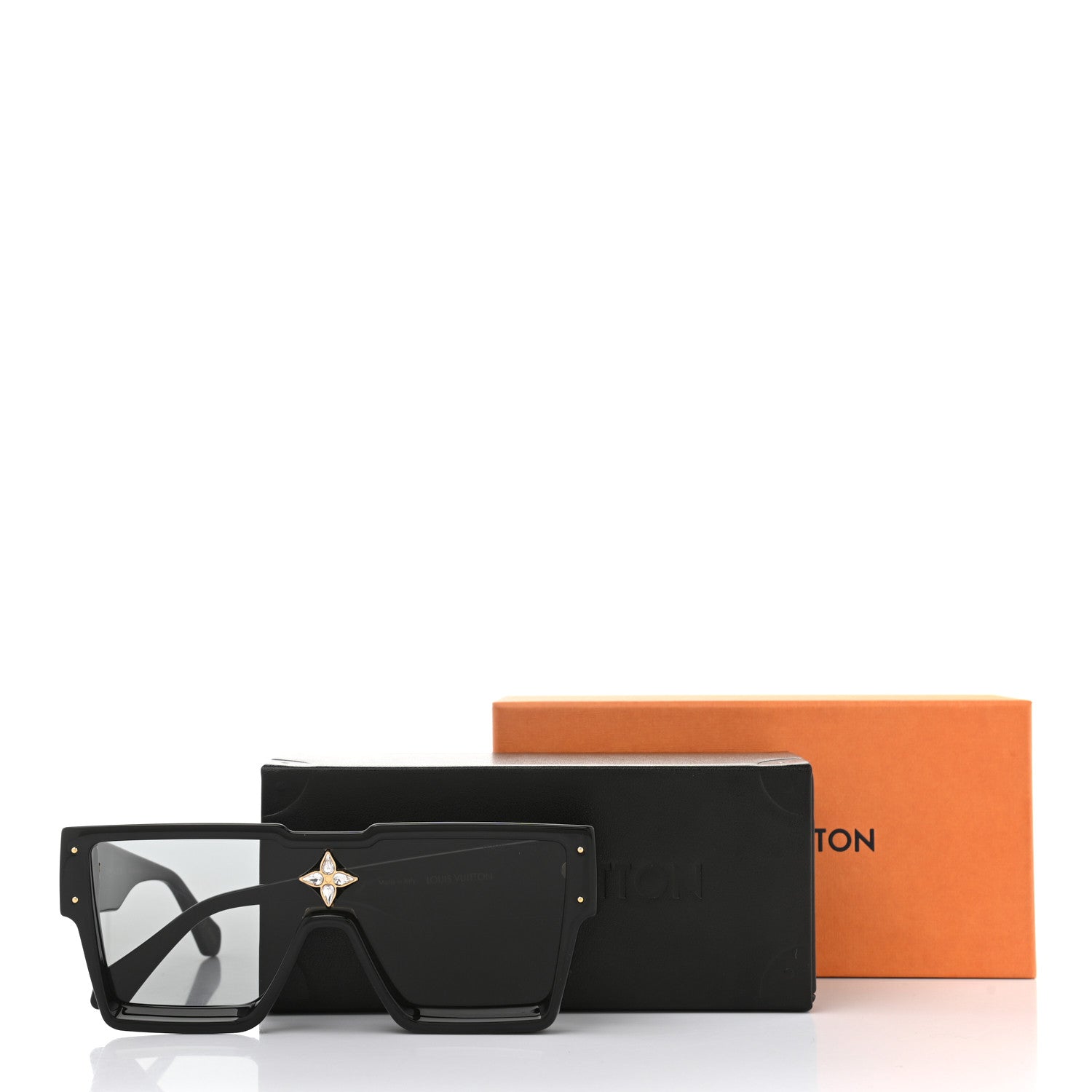 Louis Vuitton Acetate Swarovski Crystal Cyclone Sunglasses Z1578W Black 10 of 10