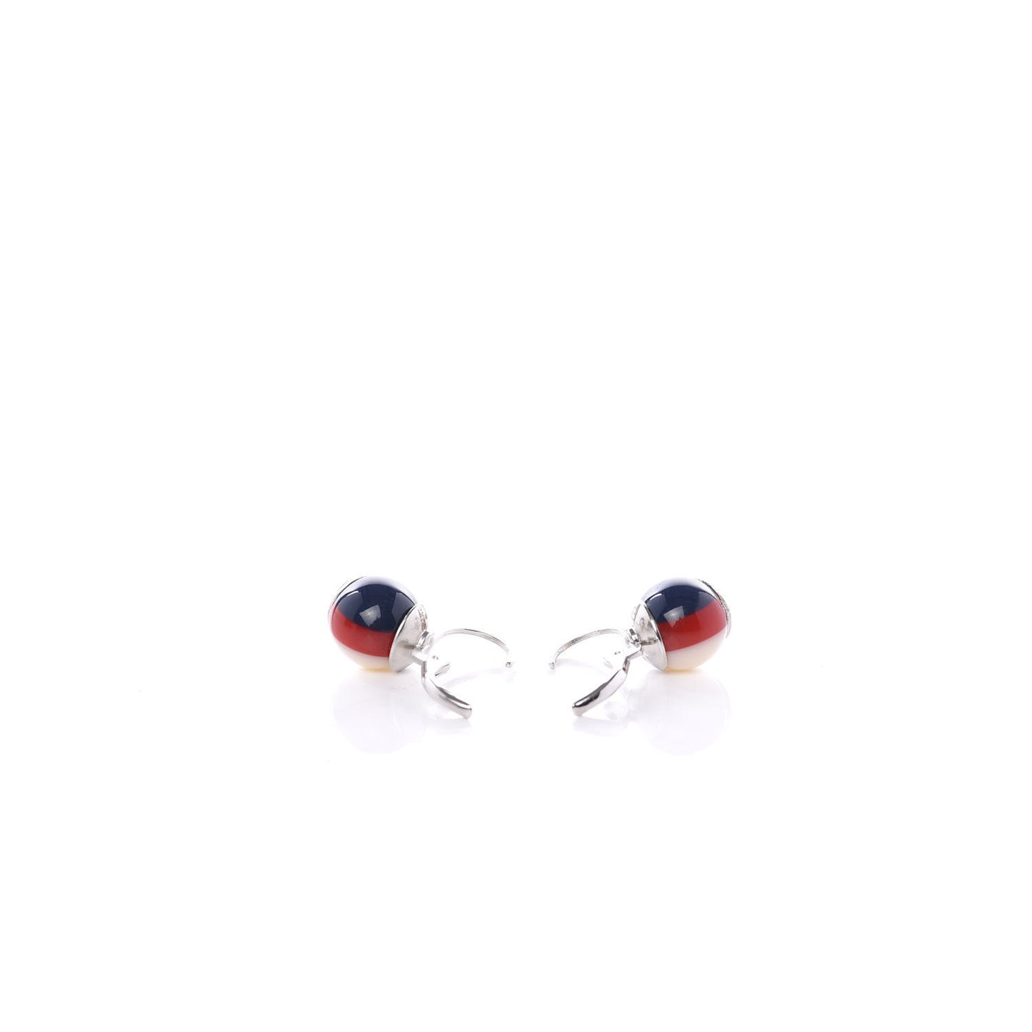 Resin Web Drop Earrings Blue Red