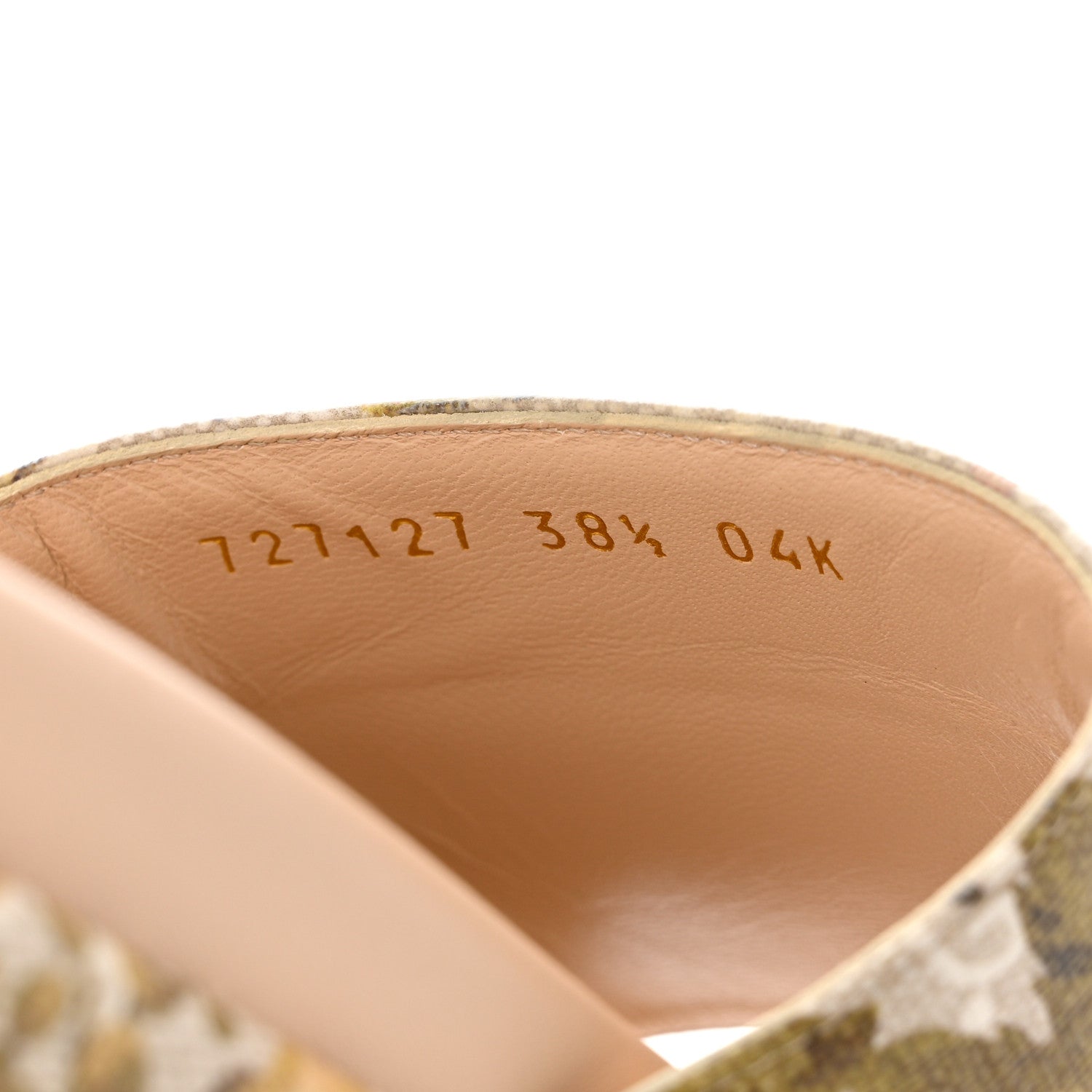 Gucci GG Supreme Monogram Water Flora Angelina Platform Slide Sandals 38.5 Beige White Multicolor 6 of 10