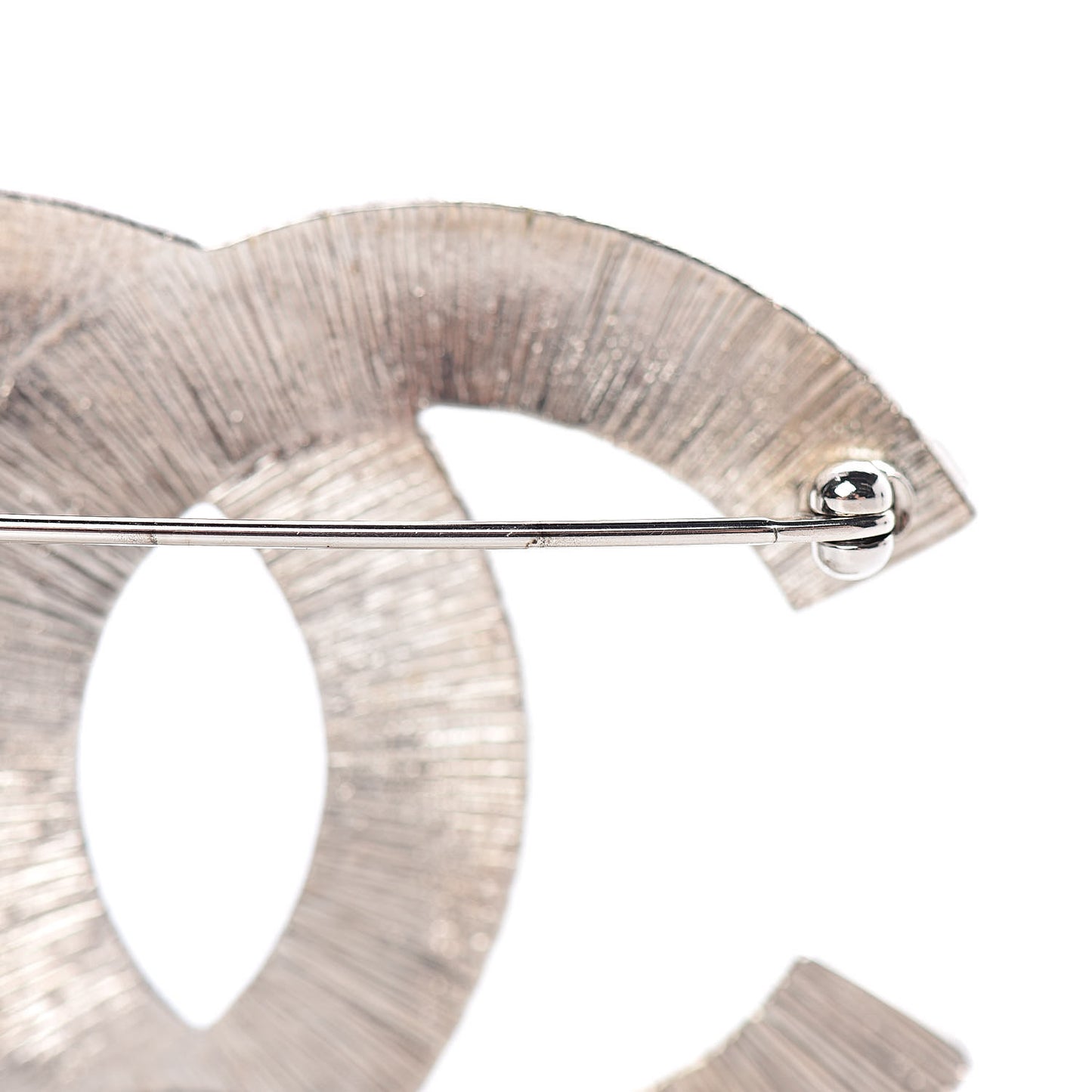 Baguette Crystal CC Brooch Silver