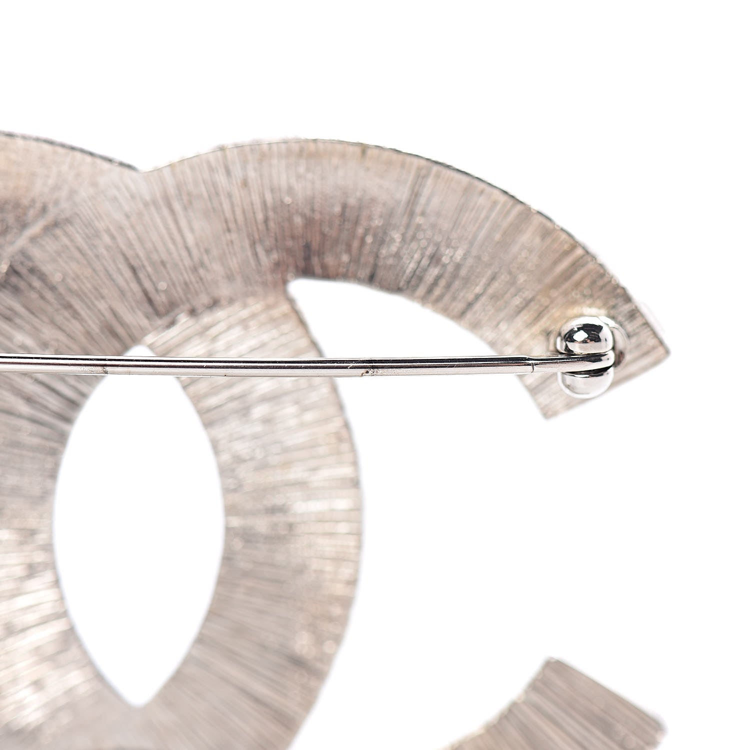 Chanel Baguette Crystal CC Brooch Silver 5 of 6
