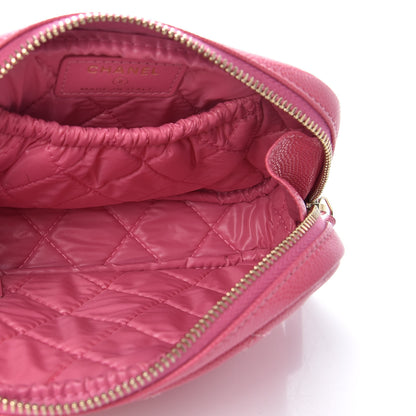 Chanel Caviar Quilted Small Curvy Pouch Cosmetic Case Pink 5 of 8
