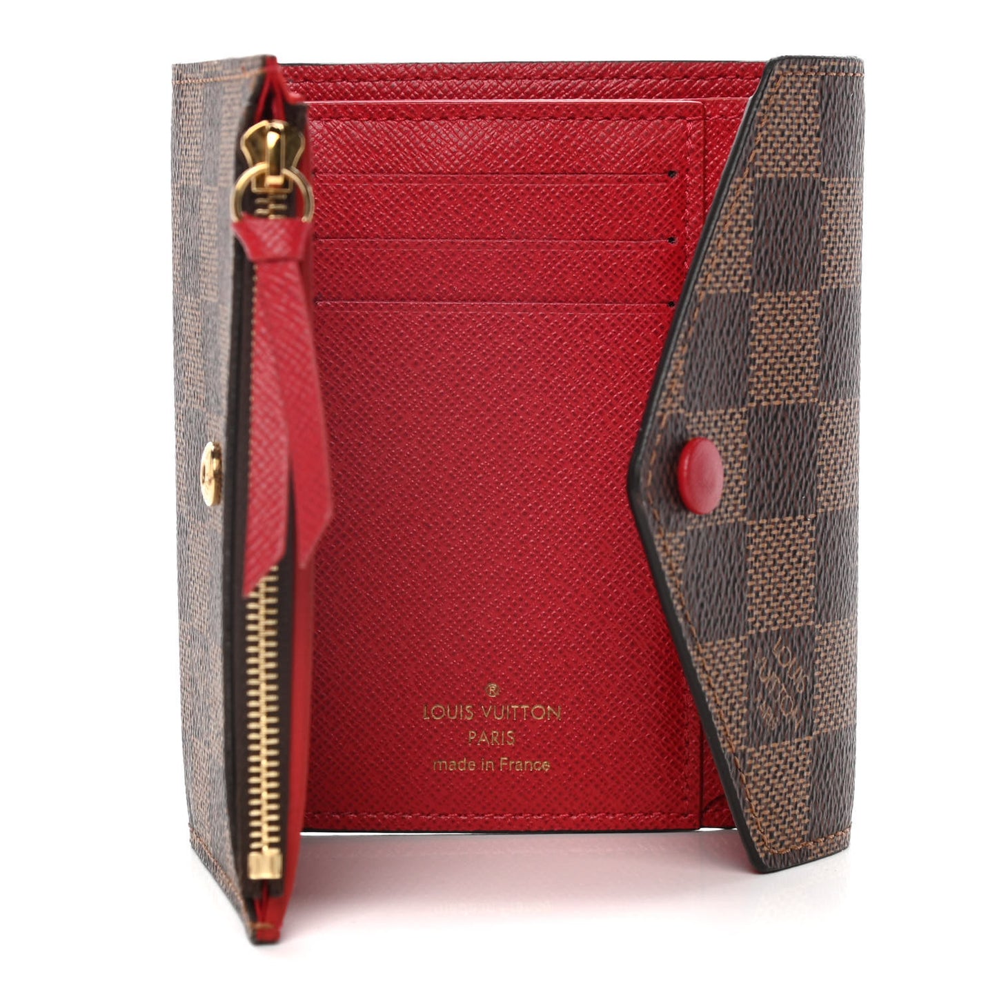Damier Ebene Victorine Wallet Red