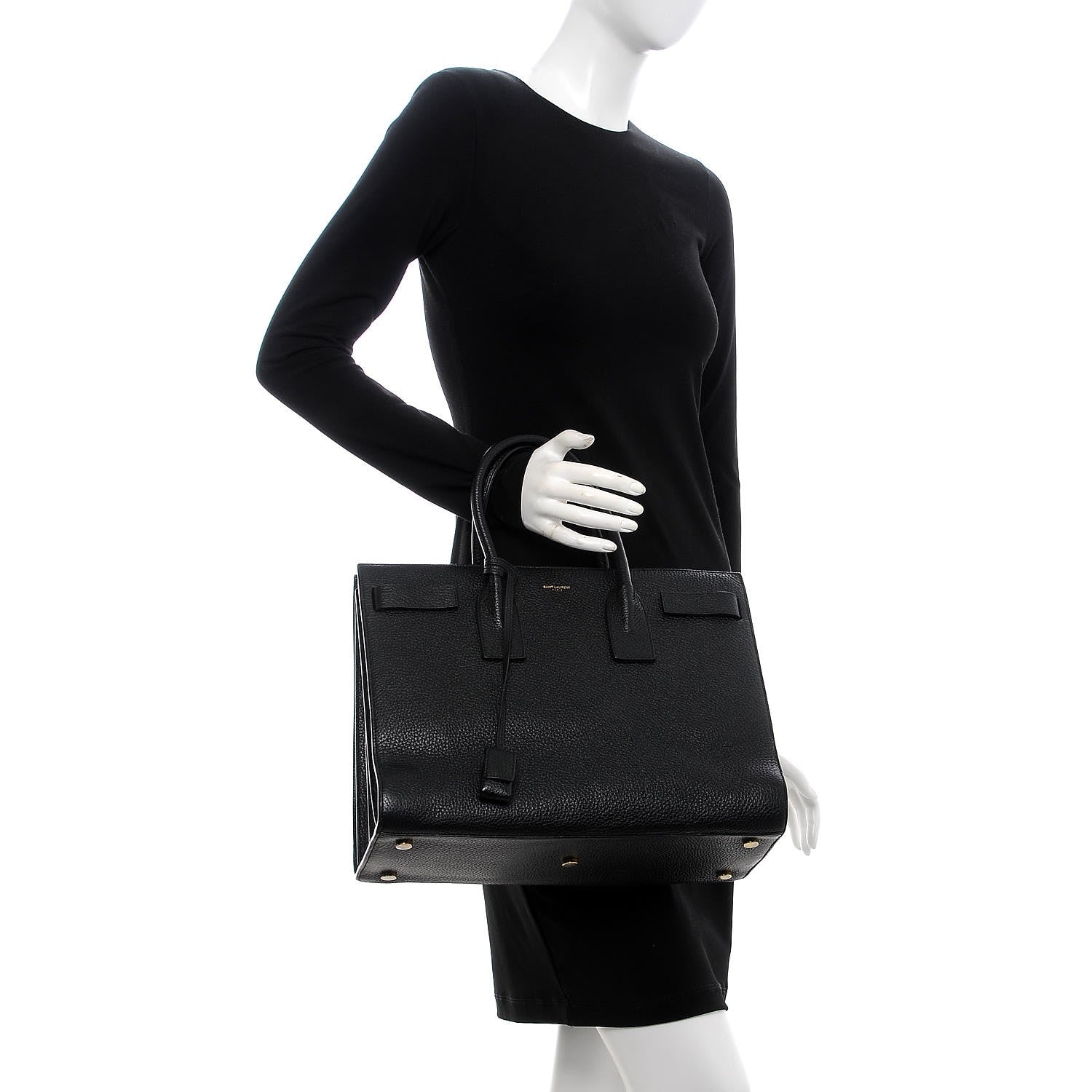 Saint Laurent Grained Calfskin Large Sac De Jour Carryall Black 2 of 19