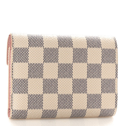 Louis Vuitton Damier Azur Victorine Wallet Rose Ballerine 3 of 9
