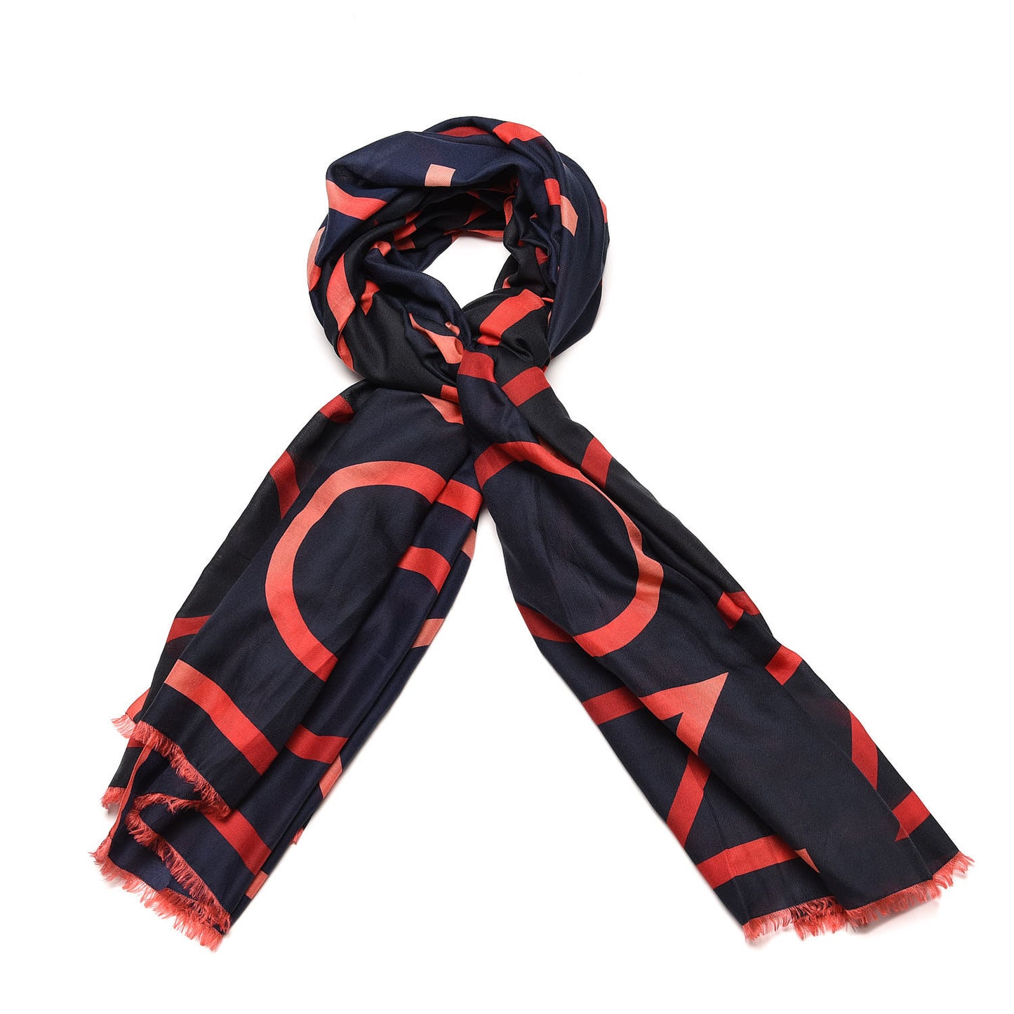 Cotton Silk LV Neon Stole Shawl Blue Infini