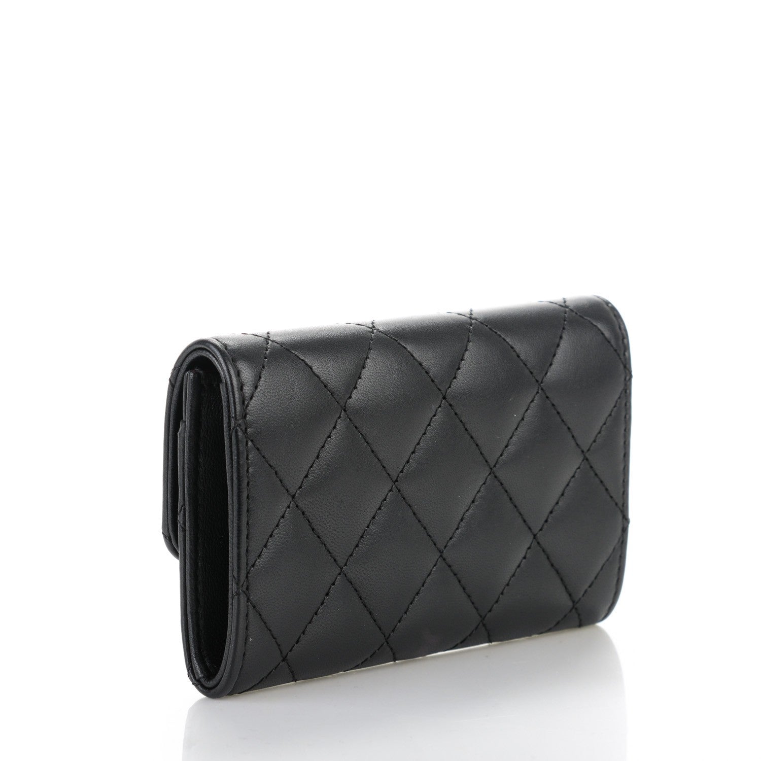 Chanel Lambskin Quilted Flap Card Holder Black 3 of 8