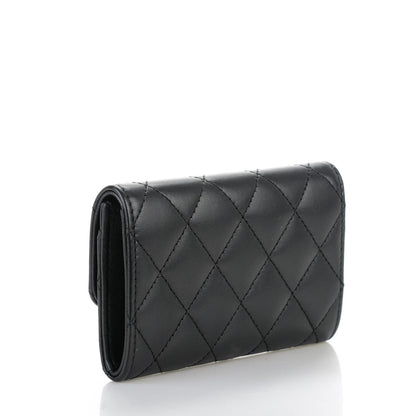 Chanel Lambskin Quilted Flap Card Holder Black 3 of 8