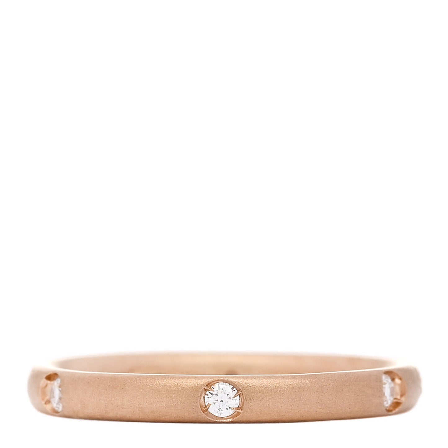 18K Rose Gold Diamond Lucciole Band Ring 53 6.25