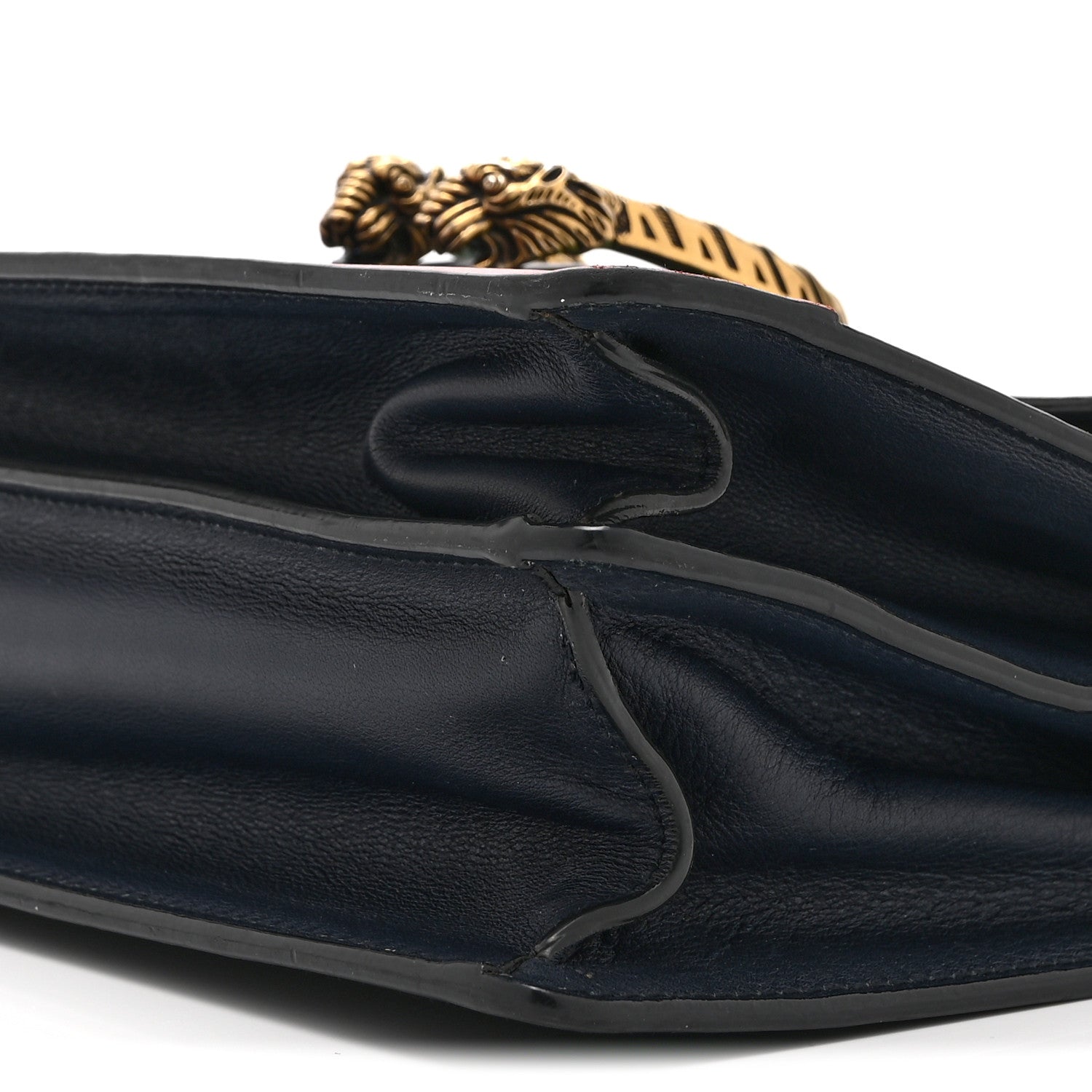 Gucci Moon Calfskin Bamboo Web Medium Dionysus Top Handle Bag Blue Emerald Hibiscus Red 10 of 10