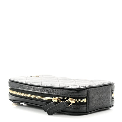 Chanel Caviar Quilted Phone Holder Wallet On Chain WOC Black 4 of 11