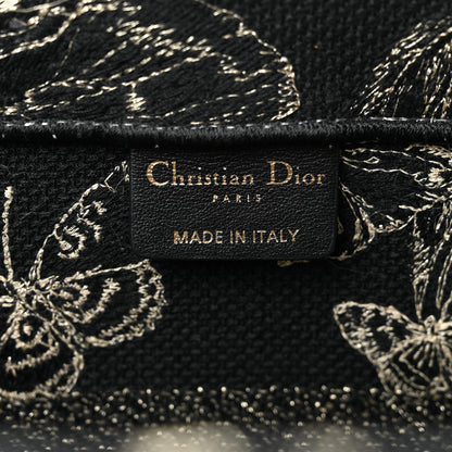 Christian Dior Canvas Embroidered Medium New York Butterfly Book Tote Black 6 of 12