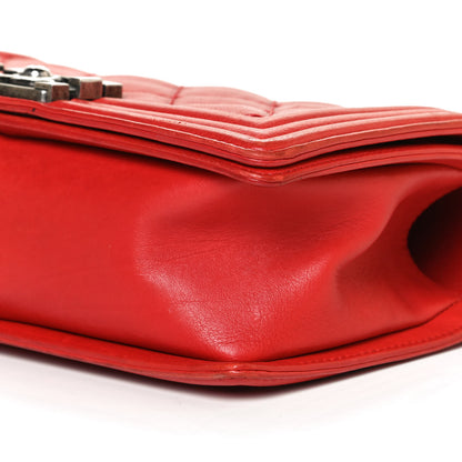 Chanel Calfskin Quilted Double Stitch Medium Boy Flap Red 12 of 12