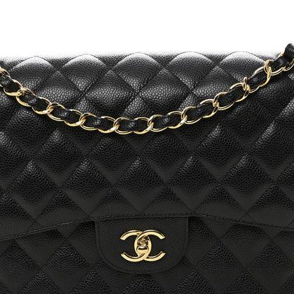 Chanel Caviar Quilted Jumbo Double Flap Black 8 of 10